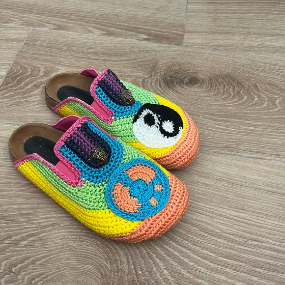 KURT GEIGER London Ozark Mistmatched Multi Pattern Crochet Mules - Picture 3 of 7